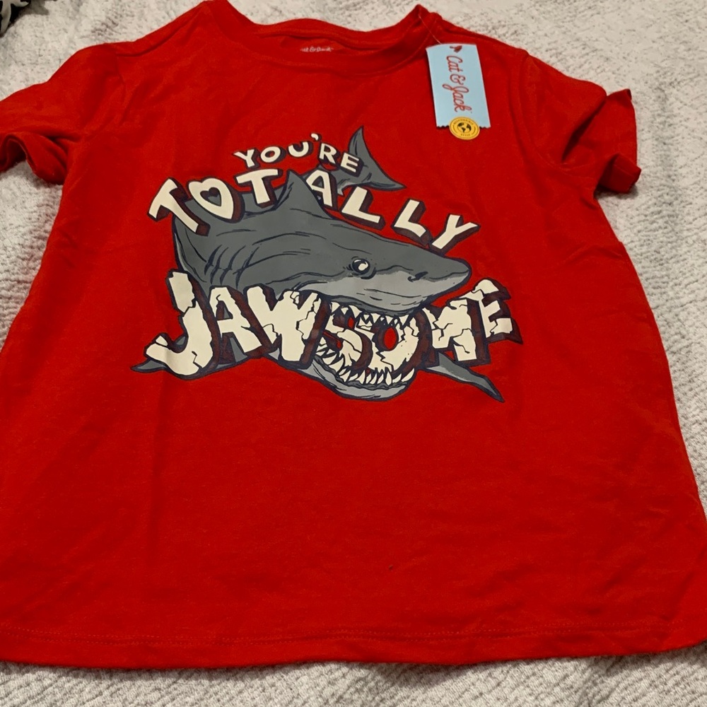 Cat & Jack Vibrant Red Shark Tee